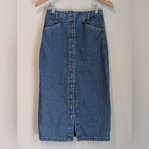 Vintage Y2K Gloria Vanderbilt Blue Denim  Skirt Sz-4